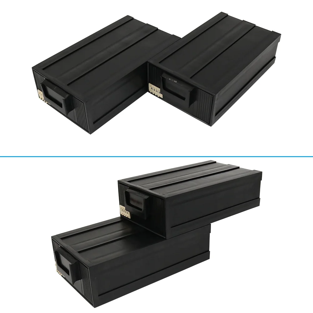 Q-DB3 253X140X70mm Antistatic Black Bins Conductive SMD IC ESD Storage Drawers Plastic Organizer Boxes