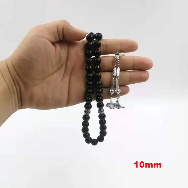 Tasbih Natural Green SandStone Ramadan Eid gift Muslim rosary bead islamic 33 beads bracelet misbaha accessories on hand