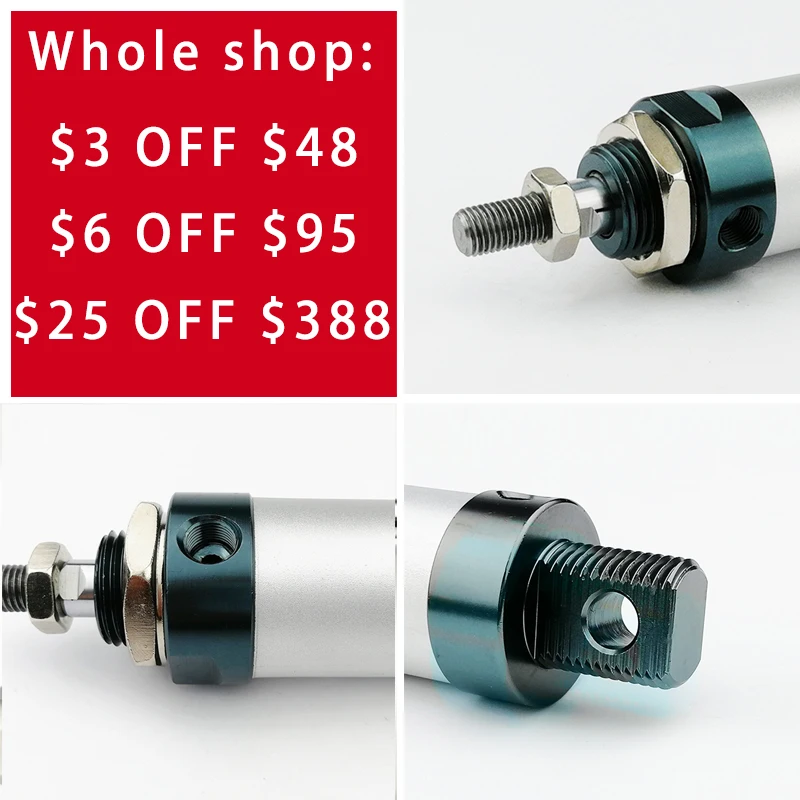MAL 16/20/25/32/40mm Mini Pneumatic cylinder 25-500mm Stroke Double Acting Aluminum Alloy Air Cylinder
