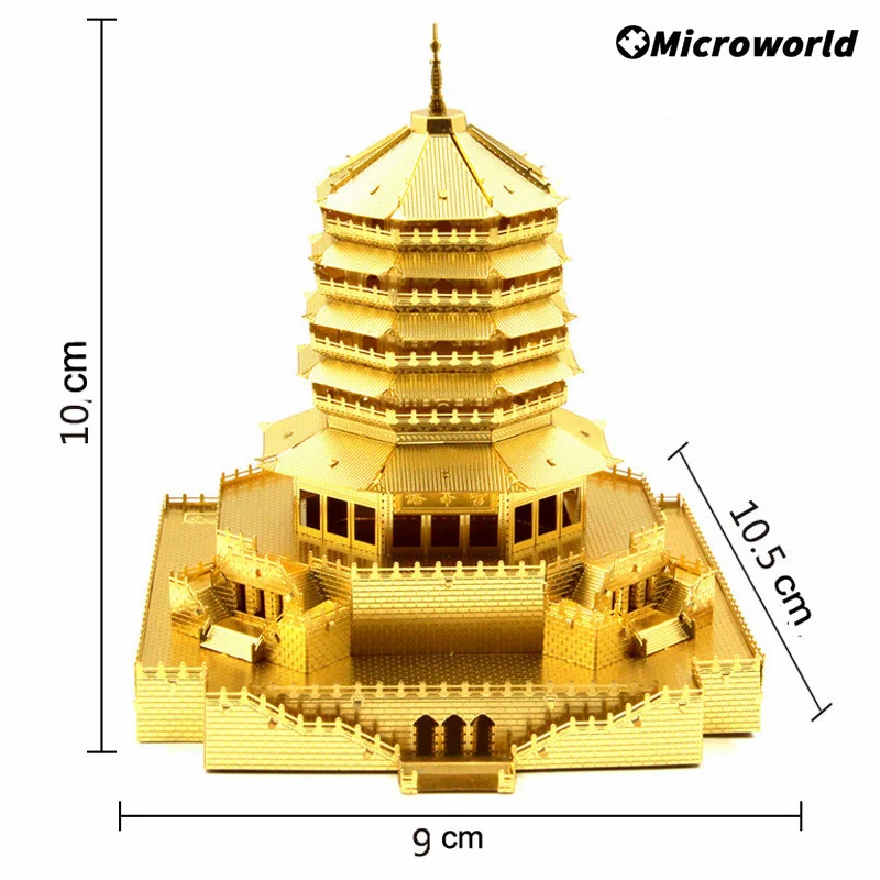 Microworld 3D Metal Puzzle Toys Leifeng Tower Buildings Model Kits DIY Birthday Christmas Gifts Jigsaw For Desktop Decoration