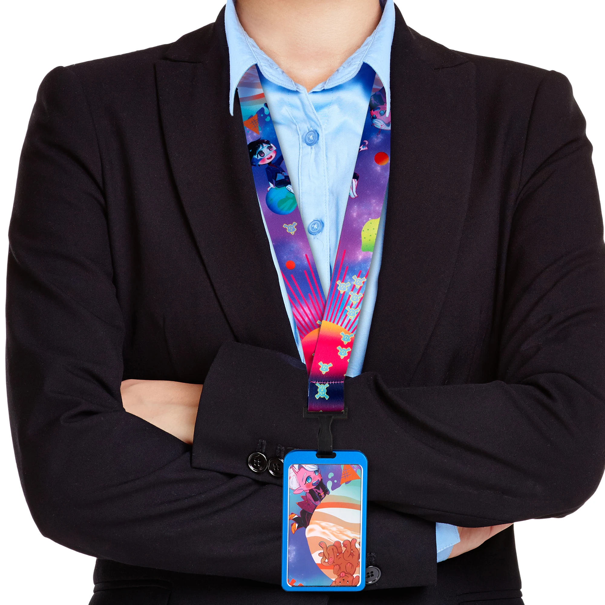 Imagem -05 - Costume Imprimiu as Correias do Suporte do Cartão da Identificação para o Material do Escritório Correias do Cartão da Identificação da Escola Nome Completo da Cor das Correias do Grupo Correias do Logotipo o