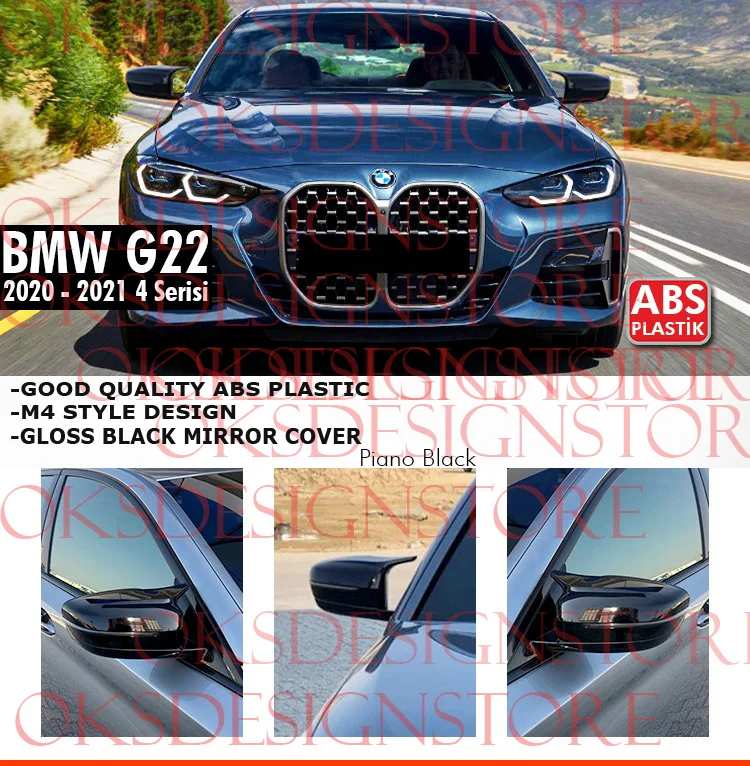 For BMW G22 2020 2021 4 SERIES  MIRROR COVER GLOSS BLACK easy assembly special Part sline