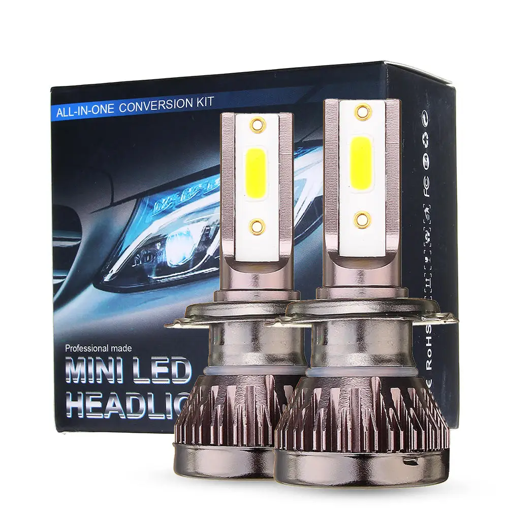 CarAutoSpot New 80W Mini Car LED Headlights Bulbs H1 H4 H7 H8 9005 9006 9012 Fog Lamp DC 9-32V 10000LM White - 9005/HB3 Dropship