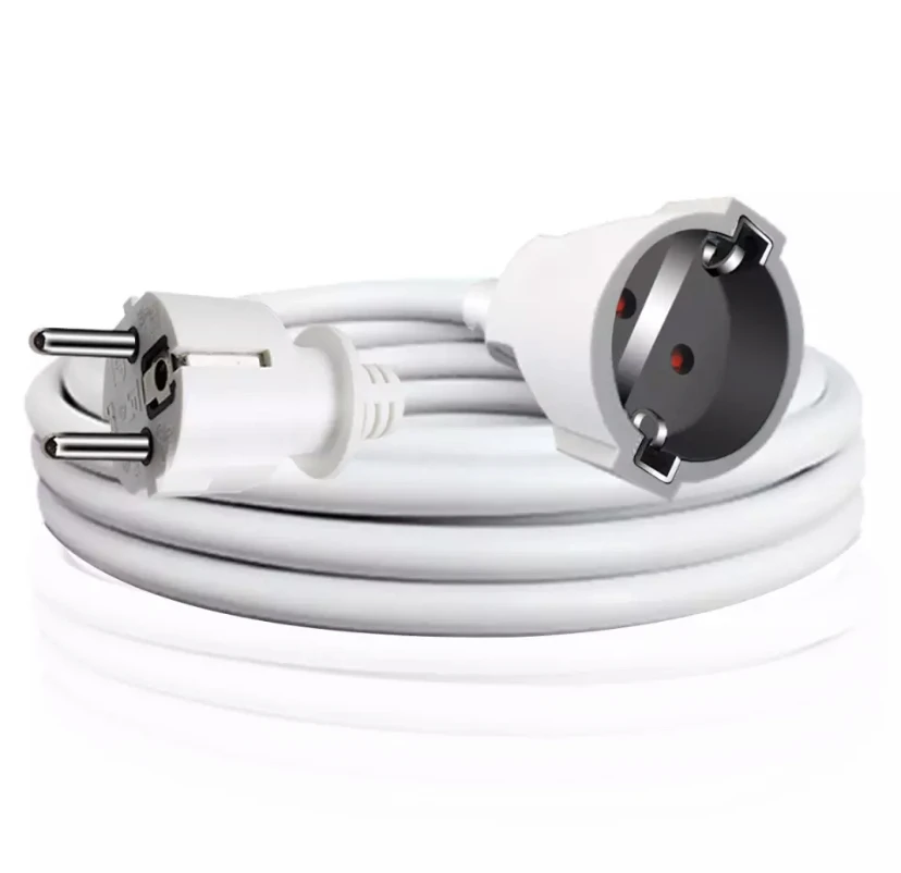 Dacada2005 extendable Cable with protection extension Cable 230V/16A/Max. 3680W,2m/3m/5m/10m White