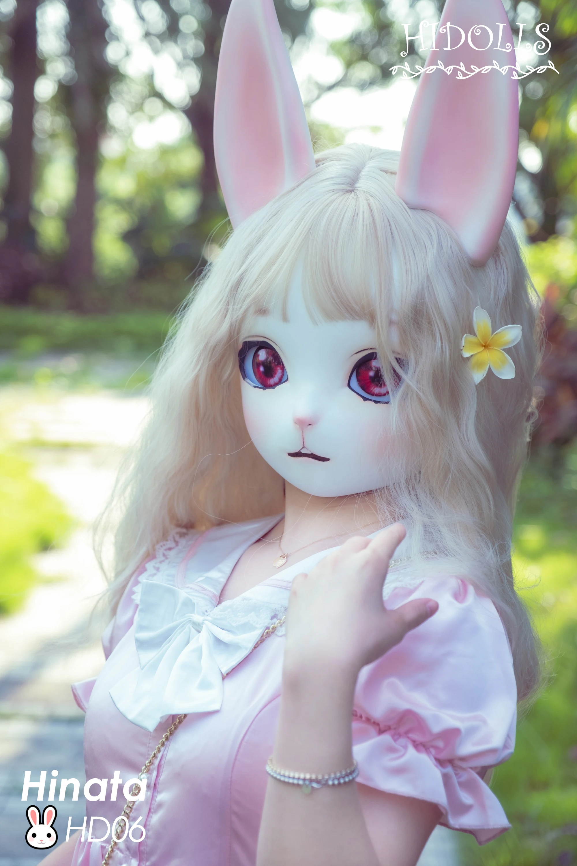 (HD06)HiDolls \'Hinata\'Handmade Female/Girl Resin Full Head Long Ear Kitty Cosplay Japanese Animego BJD Cat Kigurumi Doll Mask