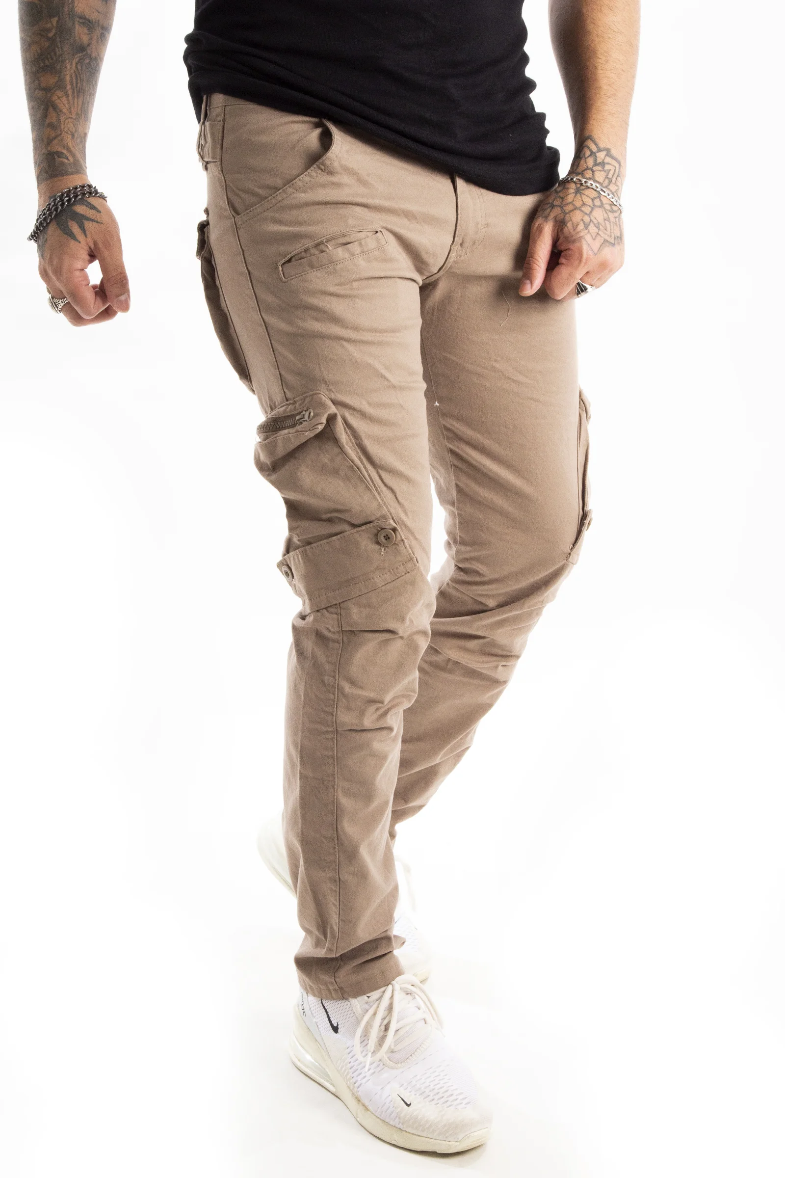 DeepSEA Male Cargo Pants Slim Fit Reverse Pockets Military Tactical SWAT Harem Joggers Casual Street Wear 1611193