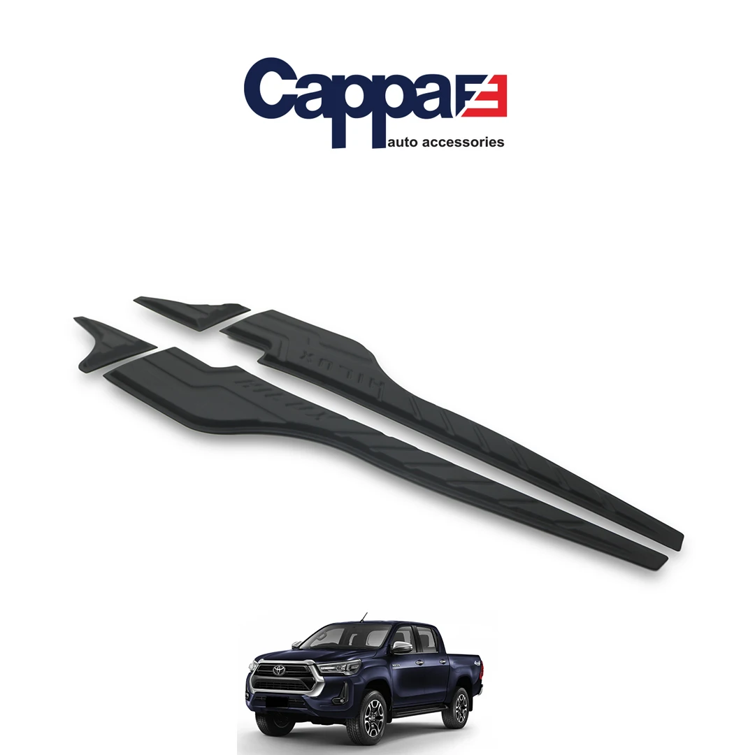 CAPPAFE Compatible with Toyota Hilux 4 2021- Year and Later Bat Door Guard 4 Pcs Matt Black Compatible With Your Vehicle