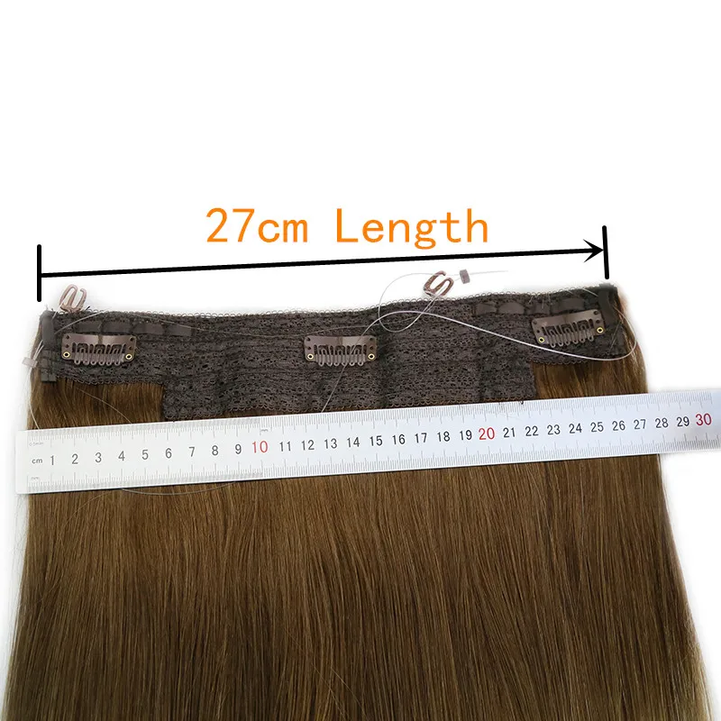 Straight Fish Line Human Hair Extension 100% Brazilian Human Hair 4 Clips in One Piece Natural Hair Extension With Clips 613#