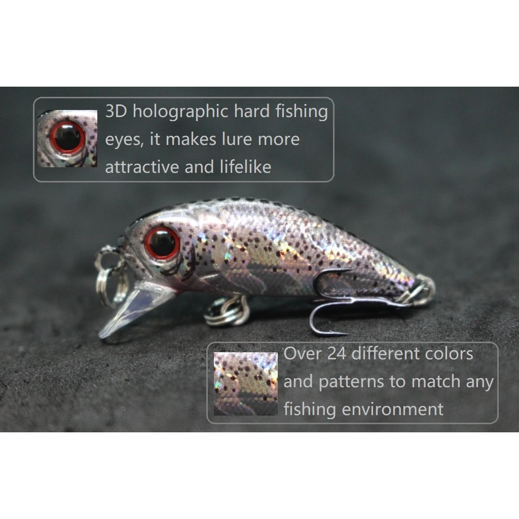 wLure Crankbait 4cm 2.5g Carp Wobbler Fishing Lure Fly Fishing Fresh Water Hard Bait Sinking Jerkbait  8# Hooks Insect Bait C617