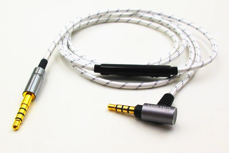 OCC Nylon audio cable with mic For Denon AH-MM400 MM200 MM300 headphones