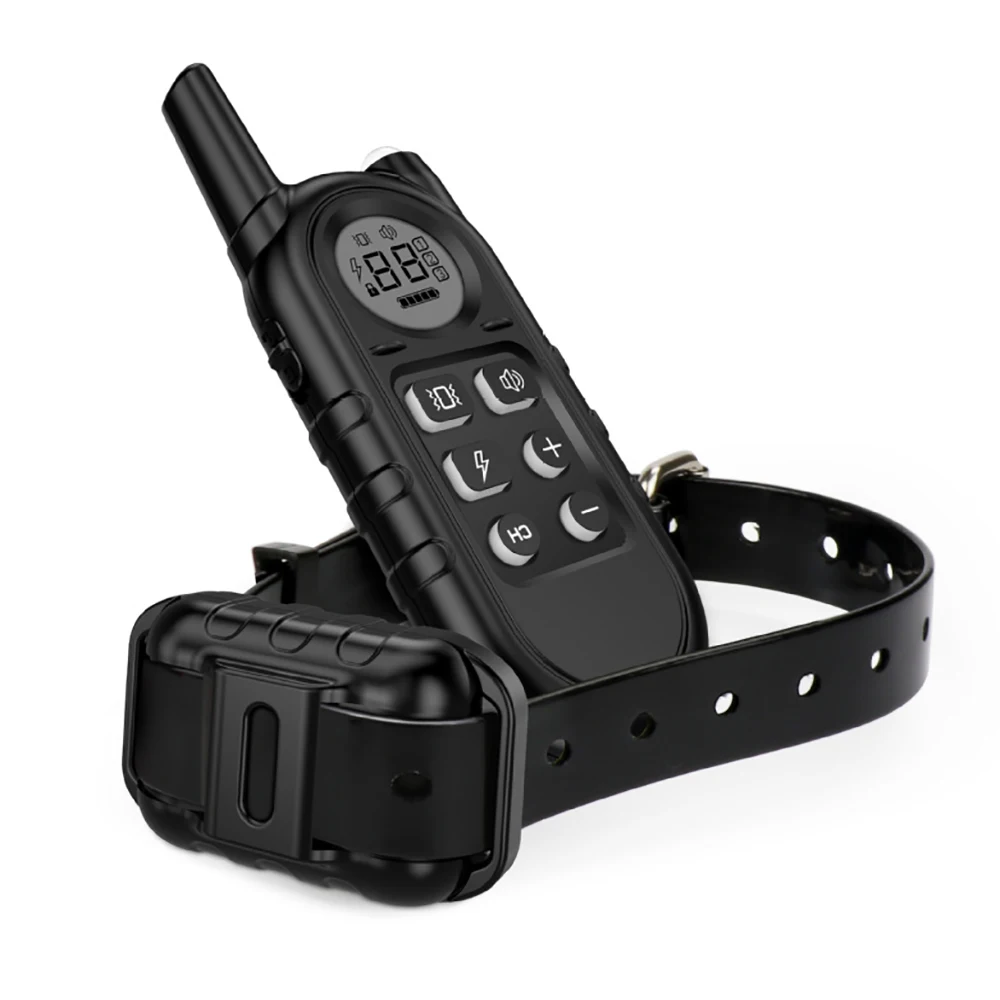 Remote Control Display Dog Trainer Bark Stop Dog Collar Training Dog Leash With 1/2 Dogs