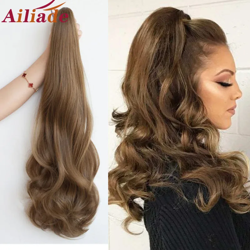 

AILIADE Small Grab Claw Clip In Ponytail Hair Extension Syntheitc Ponytail Extension Hair Fake Hairpiece For Women Daily Party