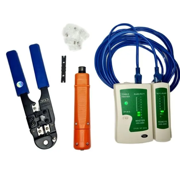 KIT ALICATE INSERÇÃO/ALICATE CRIMPAR RJ45/TESTADOR DE REDE