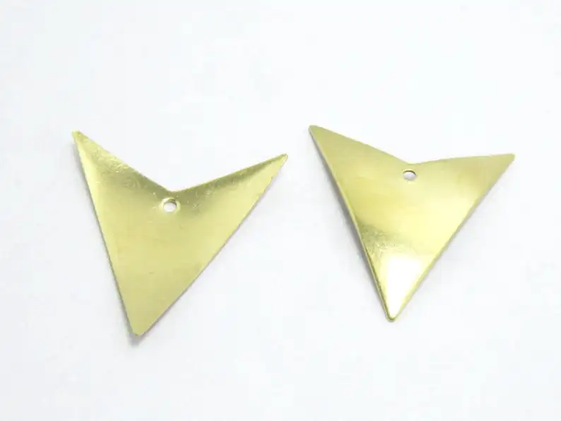 50pcs Brass pendant 25mm Raw brass triangle arrow charms R598