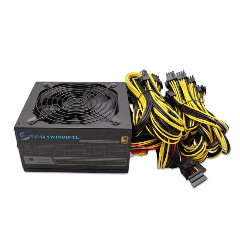 Imagem -03 - Fonte de Alimentação de Mineração 2000w Psu de Alimentação de Computador Suporta 10 Gpu Rig para Eth Bitcoin Ethereum Mineiro com Ventilador de Controle Térmico Automático