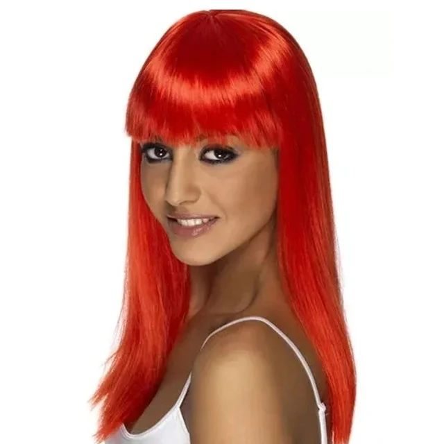 Red Color Long Party Wig 431616128