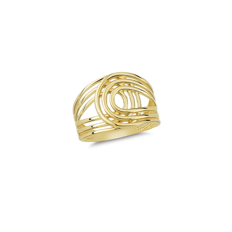 14K Solid Gold Art Design Fashion Ladies Ring