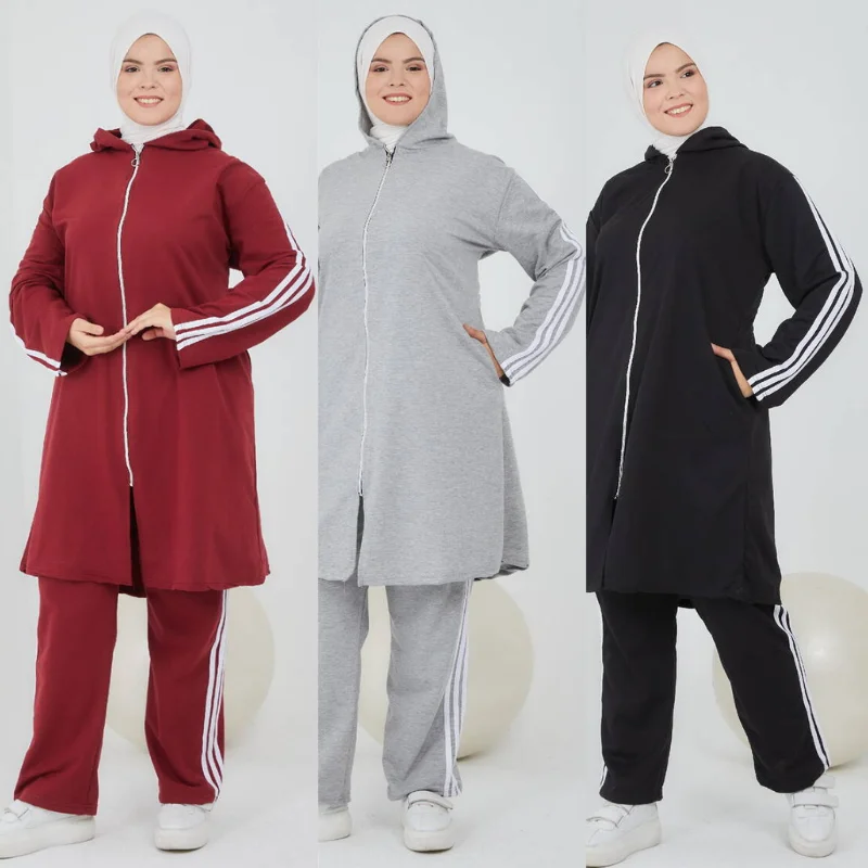 tracksuit winter season big size muslim fashion arabia Dubai fashion trends 100% made in turkey abayas hijab clothing muslim