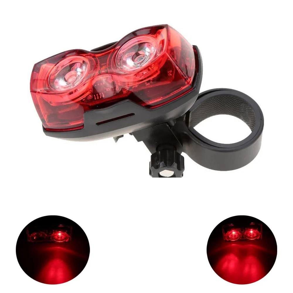 Bicycle Light LED Double Bulb Light Bicycle Rear Light Saddle Signal and Safety Light Bike Night Light