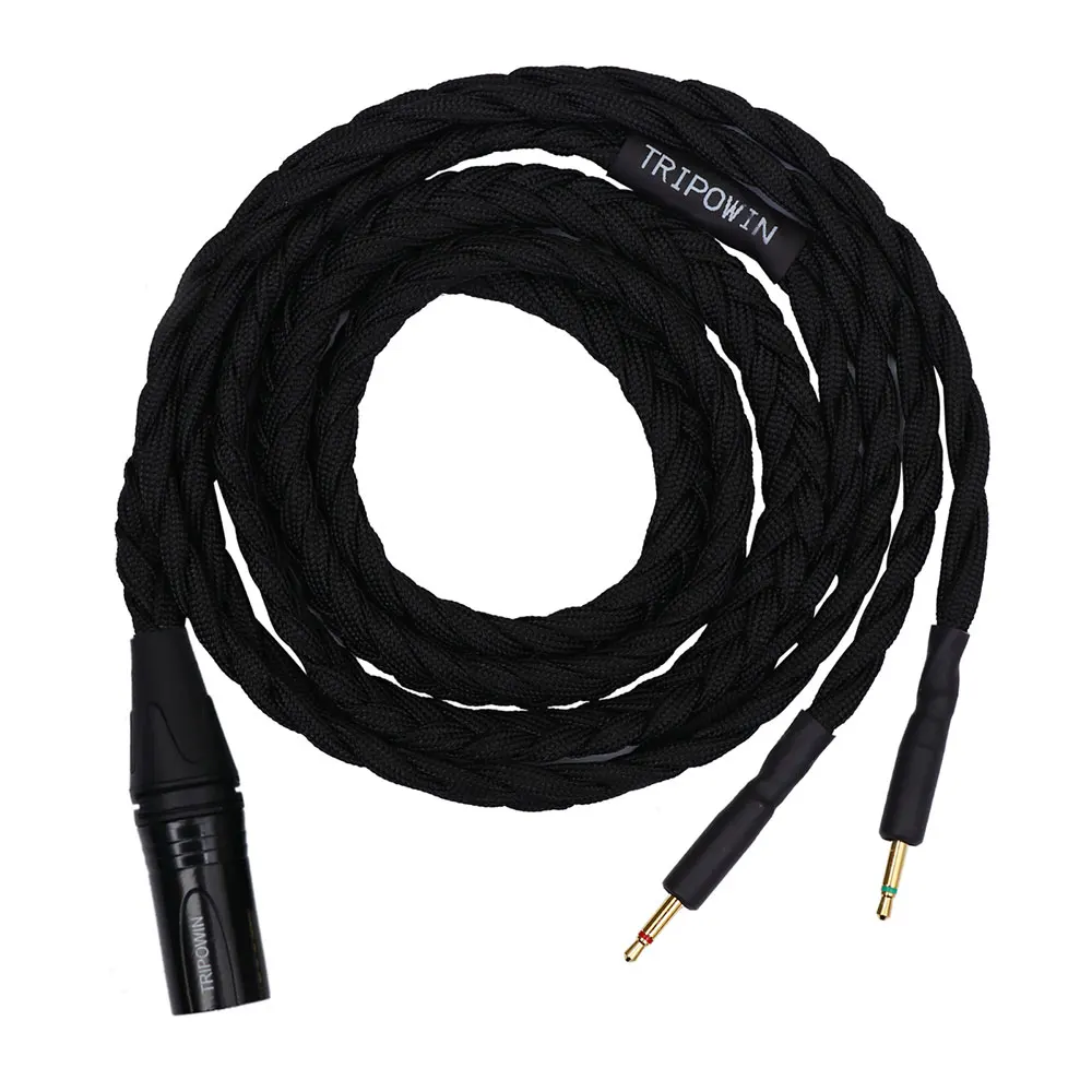 Vorbestellung Tripowin GranVia 26AWG 36 Stränge x 4-adriges handgefertigtes Kopfhörer-Ersatzkabel für HD650 HD580 HD800 ANANDA Schwarz – Detail 12