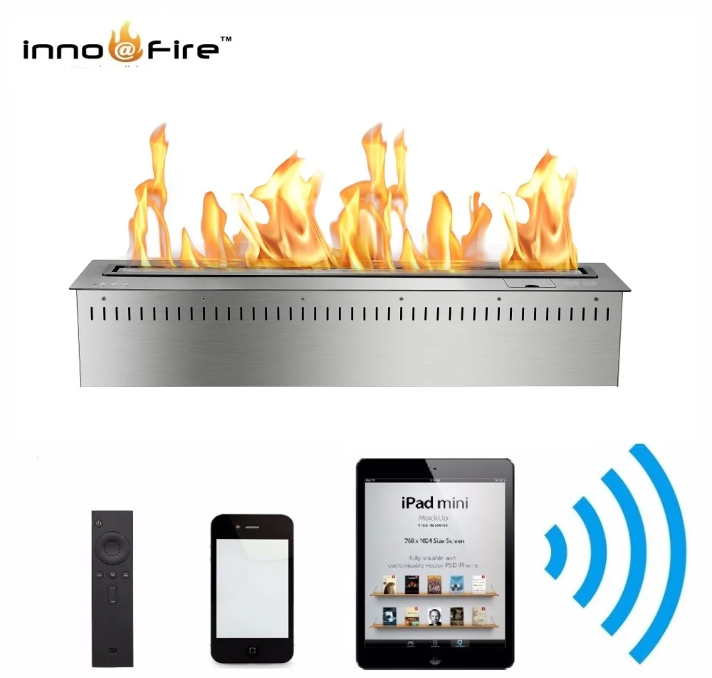 on sale 48 inch bio ethanol insert fireplace gel fuel burner with remote control