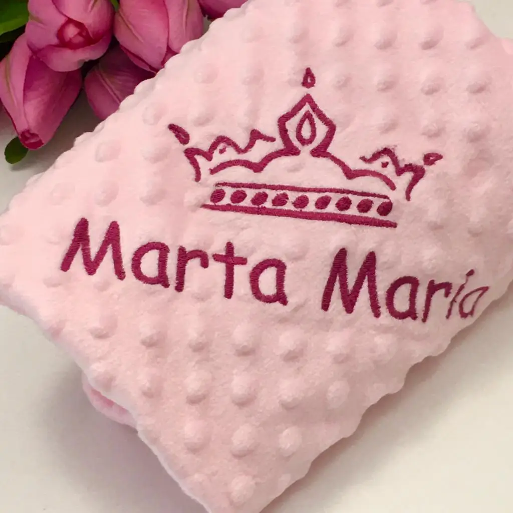 Personalized Baby Blanket With Name Sleeping Dolls Kids Fashion Embroidered Swaddling Newborn Comfort Bedding Swaddle