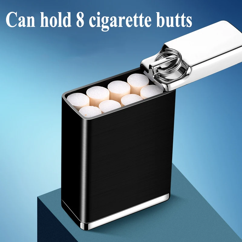 Portable Car Ashtray with Lid Mini Metal Cigarette Ashtray for Outdoor Travel with Climbing Hook Easy to Carry