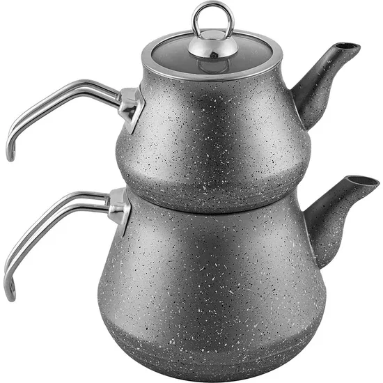 GREAT Karaca Bio Granite Teapot Set Gray     FREE SHIPPING