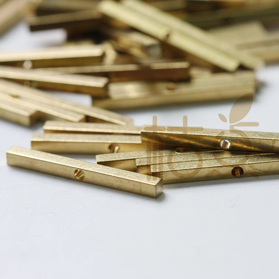 DIY Supply-Solid Brass Finding Rectangle Bar - Center Hole - 22x2mm (4477C)