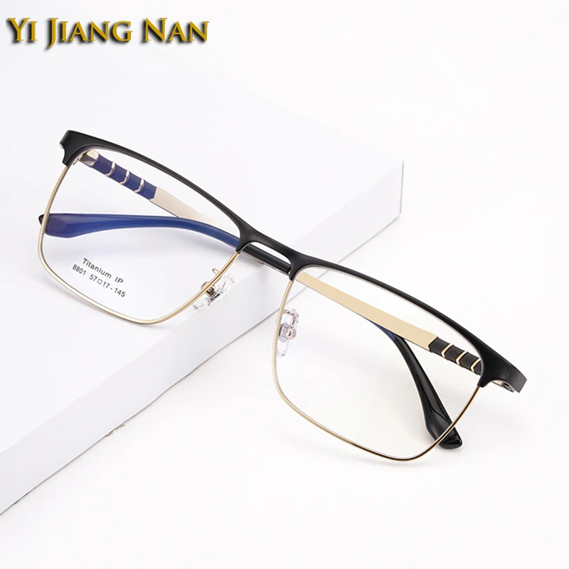 Men Pure Titanium 13 g Light Weight Optical Eyewear Prescription IP Plated Glasses Frame Flexible Eyeglasses Spectacle For Male