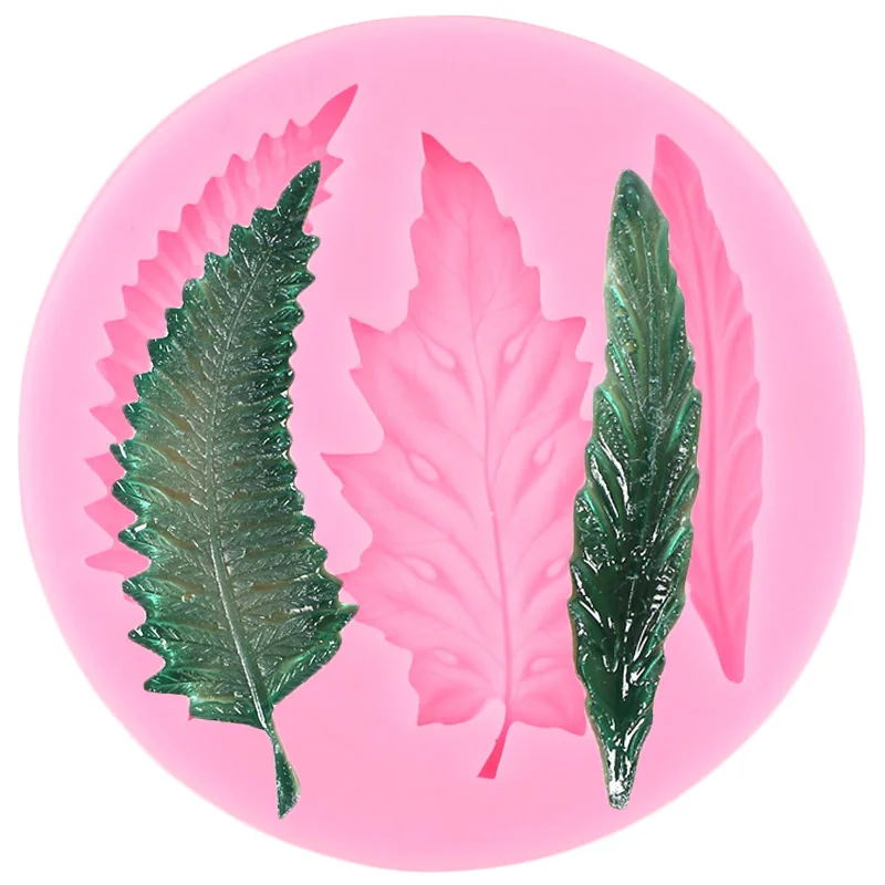 Feather Sugar Buttons Silicone Mold Birds Feathers Fondant Cake Decorating Tools Cake Border Molds Candy Chocolate Gumpaste Mold