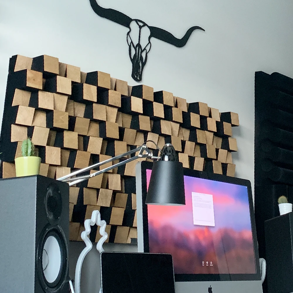 Acoustic Panel Diffuser \'\'MOSAIC DIFFUSER\'\' 60x60cm Music Studio Acoustic Sound Absorption Soundproof Foam and Wood hi-fi HIFI