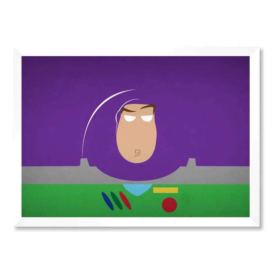 Quadro Buzz Lightyear Minimalista Com Vidro