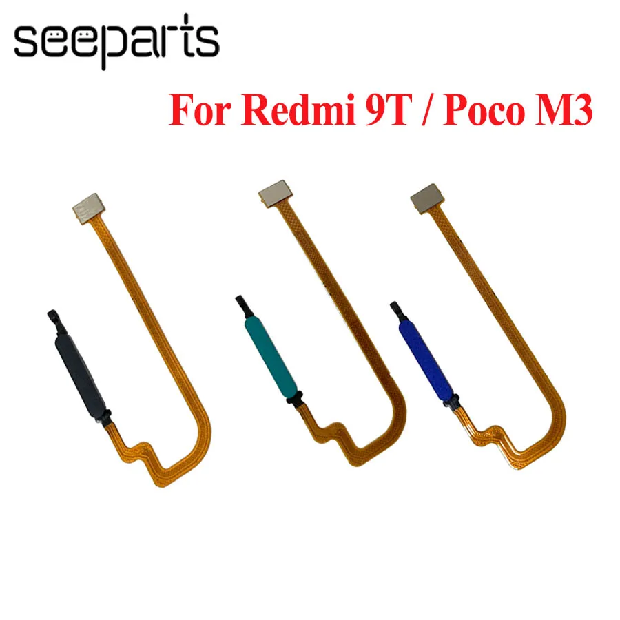 Sensor de huella dactilar de identificación táctil, botón de menú de Inicio, Cable flexible de huella dactilar para Xiaomi Redmi 9T, POCO M3