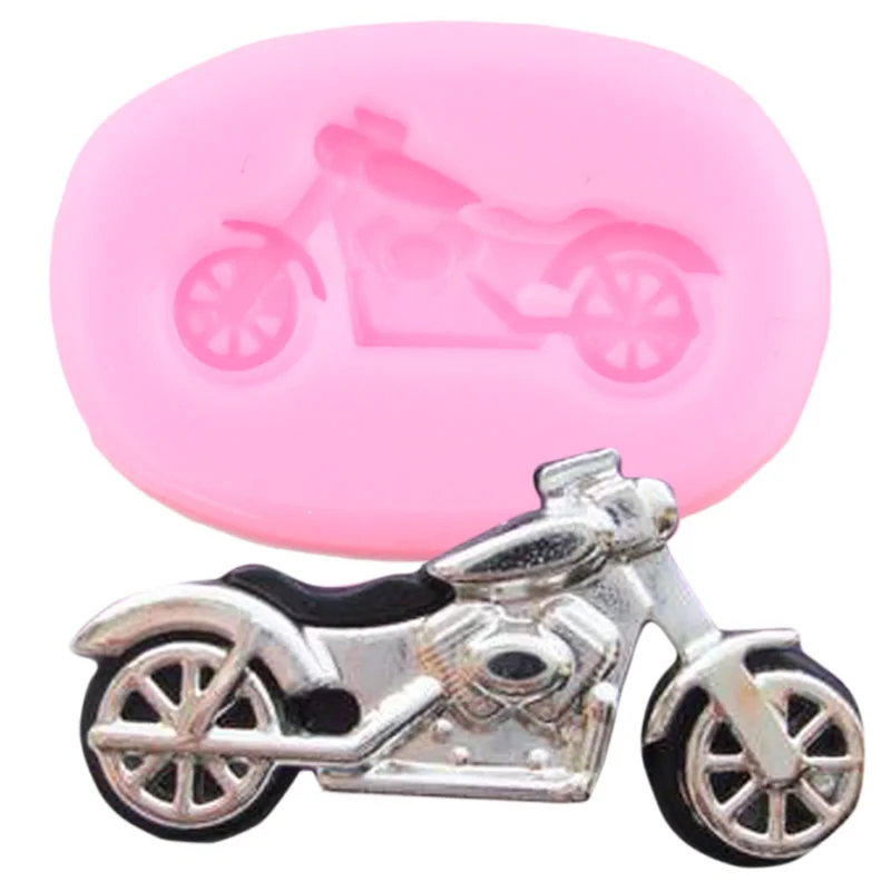 3D Motorcycle Silicone Mold Locomotive Cupcake Fondant Molds DIY Party Cake Decorating Tools Candy Clay Chocolate Gumpaste Mould