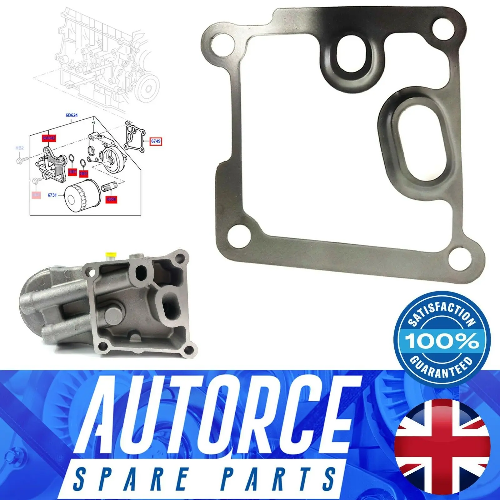 OIL COOLER GASKET FITS FOR FORD TRANSIT CONNECT FOCUS C-MAX 1.8 TDCI FIESTA XS4Q6A728AD, 1212742, 1078506