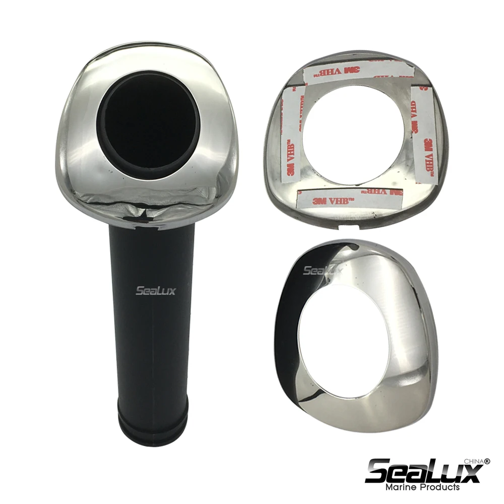 Sealux Black Nylon Flush mount Rod holder Fish rod with Stainless Steel Cover UV Stabilized Material for Marine Boat Yacht Fish