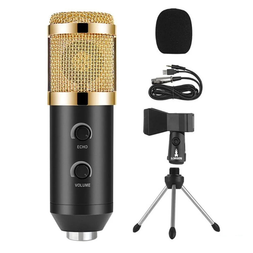 USB Condenser Microphone Studio Recording BM100FX GT648 Lorben Shipped from Brazil