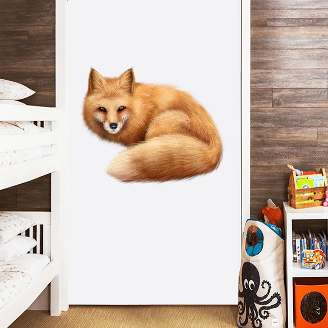 Three Ratels CX44 cute little fox forest animal home decoration wall sticker