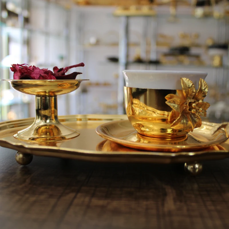 

TULIP HOME ACCESSORIES - TURKISH COFFEE CUP SET GOLD COLOR FOR 6 PERSONS