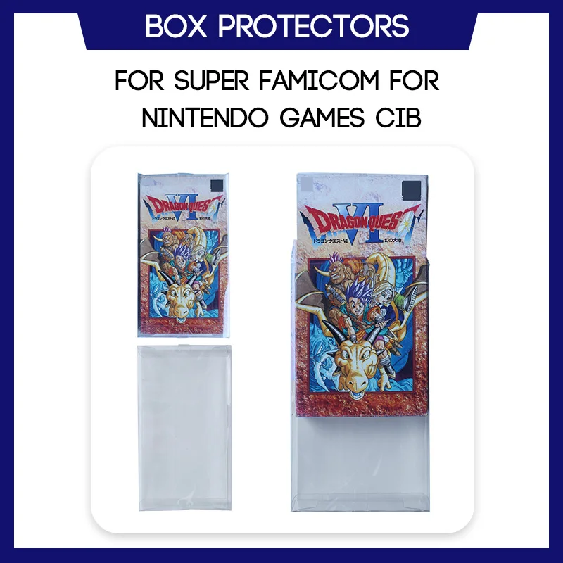 Box Protector For Super Famicom For Nintendo Japanese Games CIB Complete In Box Custom Made Clear Plastic Case