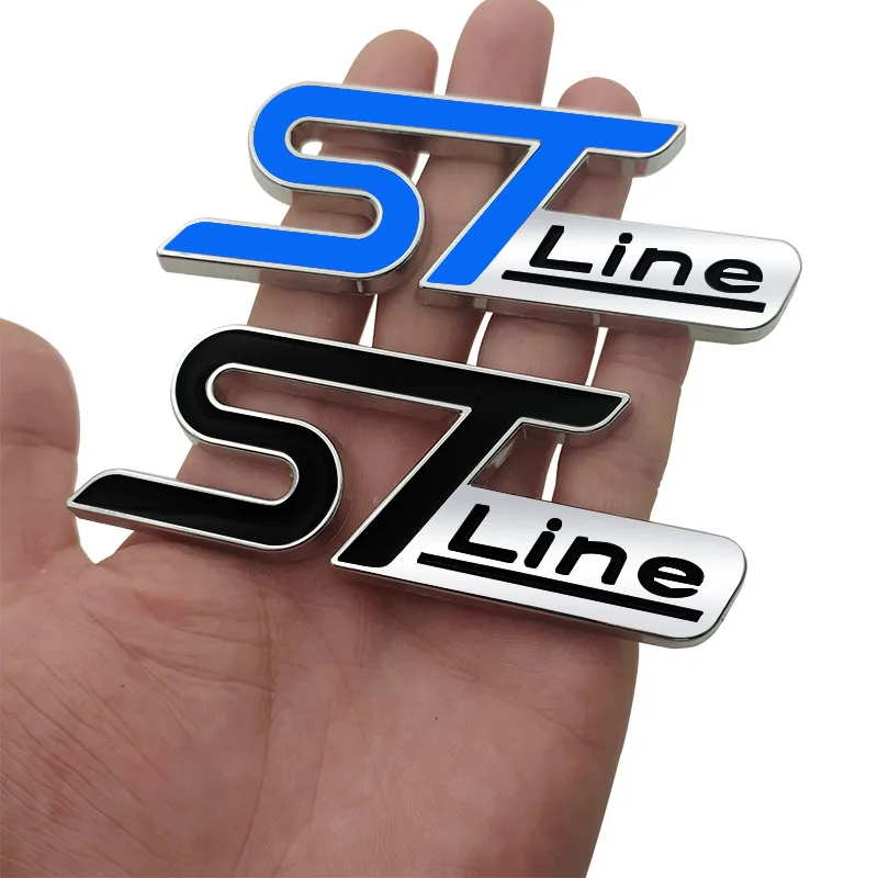 3D ST LINE Grille Emblem METAL Rear Trunk Car Badge sticker For Ford Focus x 2 3 FIESTA Kuga ESCAPE Vignale Mondeo EcoBoost