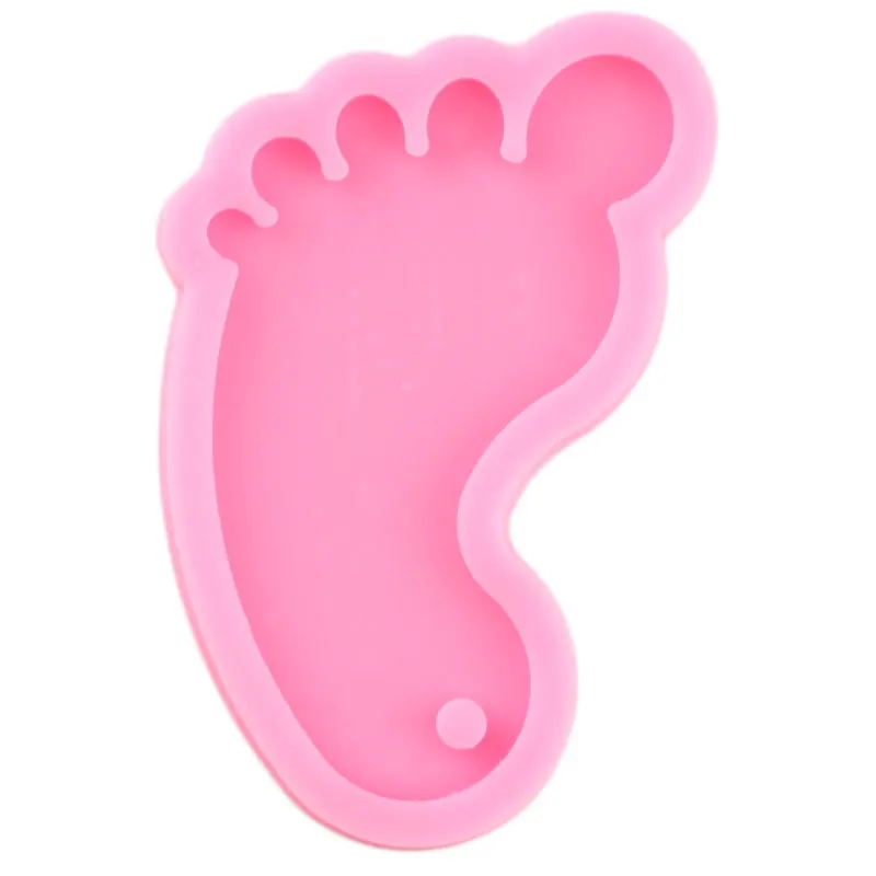 2 Pieces Baby Foot Silicone Mold Necklace Jewelry Epoxy Resin Molds Custom Keychain Mould Charms Moulds Cake Decorating Tools