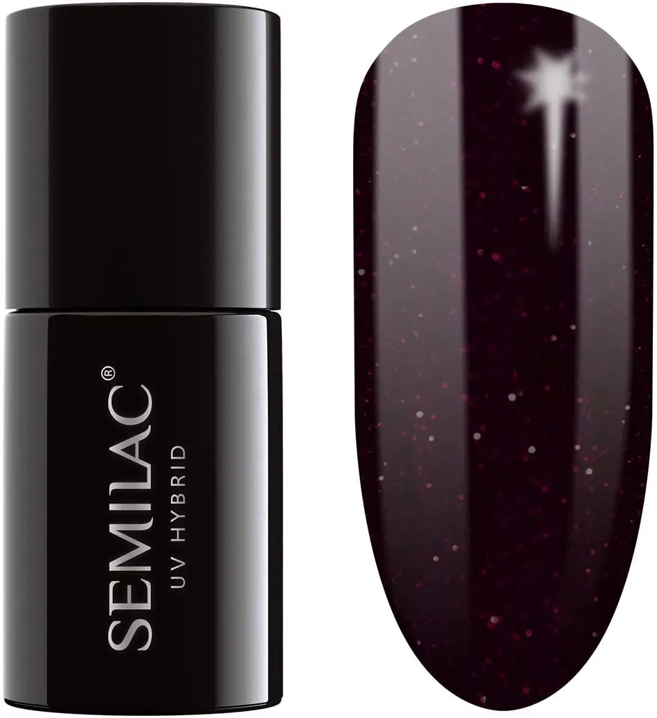 Semilac Night Euphoria 148 semi-permanent coverage, UV hybrid nail polish texture Gel