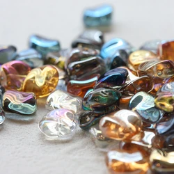 DIY Supply-50 Pieces Plated Crystal Glass Spacer Beads - Waved 11mm (G344)