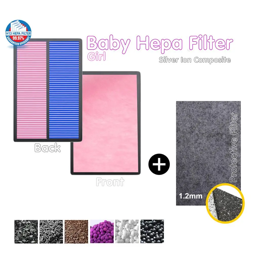 400*218*38mm boneco p340 purificador de ar para a341compatível multifuncional combinado bebê filtro e prata íon proteção