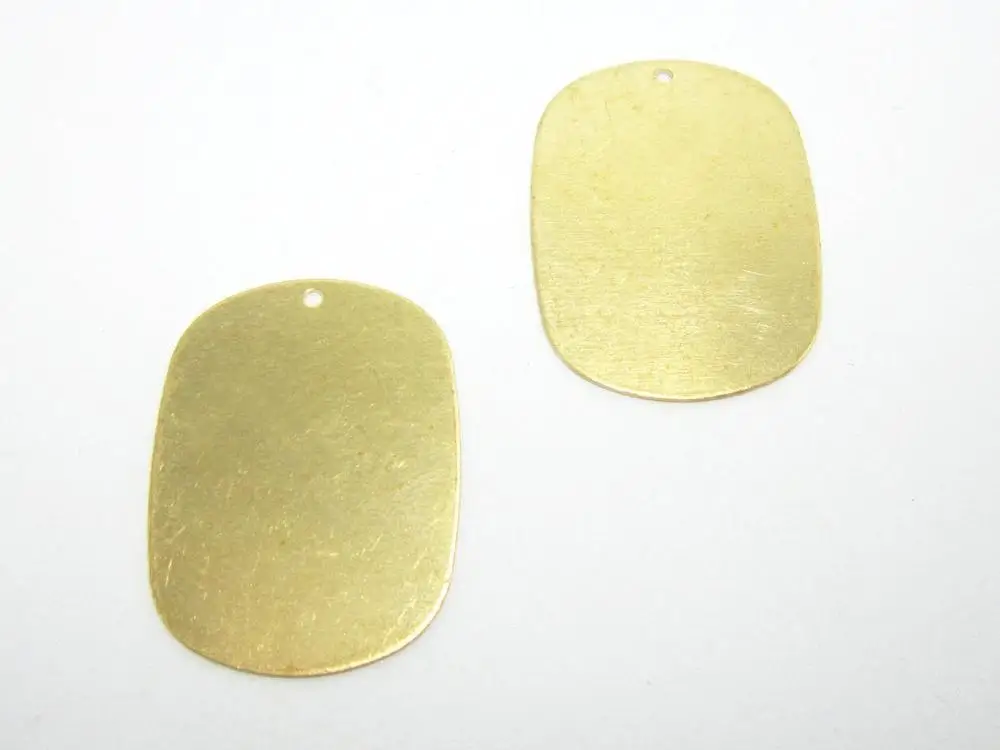 20pcs Rounded Rectangle Earring Charm, Brass Charm For Jewelry Making, 27x20mm, Necklace Pendant, Blank Earring Findings -R941