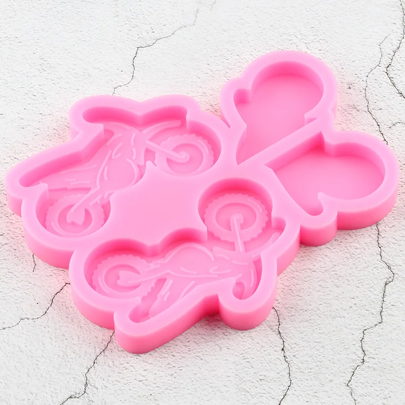 Motorcycle Straw Topper Silicone Mold Craft Custom Keychain Epoxy Resin Molds Chocolate Candy Fondant Cake Decorating Tools