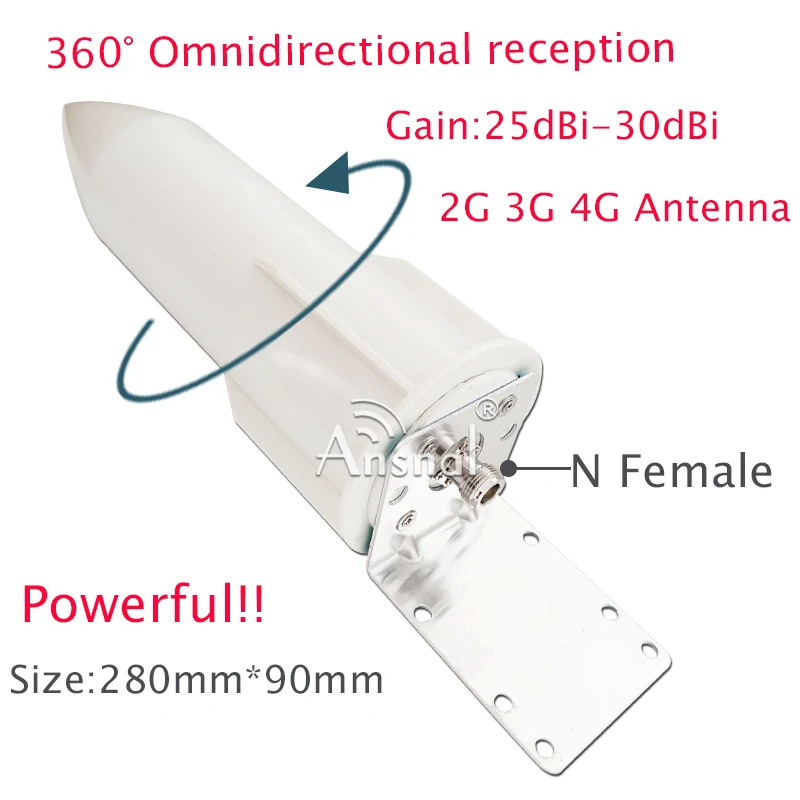 4G Antenna 30dBi 698-2700mhz Outdoor Omnidirectional Antenna WIFI antenna gsm antenna for 2G 3G 4G CellPhone Cellular Amplifier