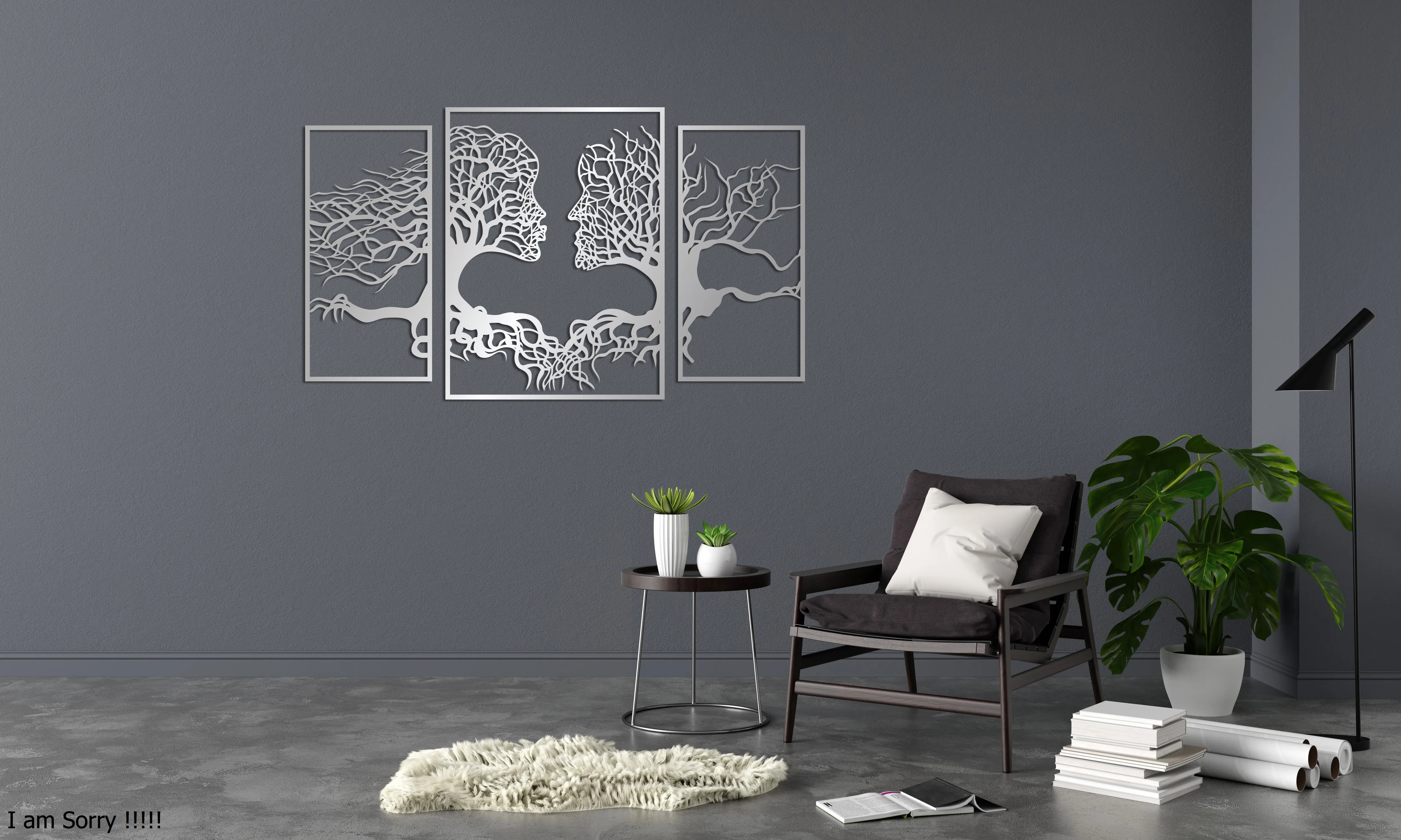 Metal Wall Art Decoration Our Roots Tree of Life Woman Man Different Color 2022 Modern Nature Home Office Living Room Bedroom